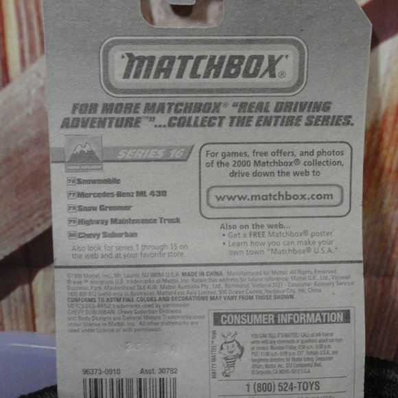 rare Matchbox 99 edition SNOW Groomer rubber trak~NOS~sealed - Picture 5 of 5